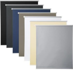 WOLTU Verdunkelungsrollo ohne Bohren, Thermo Sichtschutz für Fenster & Türen, 90 x 120 cm, Grau, OEKO-TEX 100