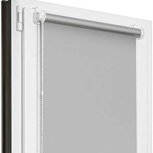Estika Verdunklungsrollo Thermorollo 135 cm x 150 cm – Grau, ohne Bohren, ideal für Fenster und stilvolle Raumgestaltung