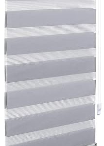 Doppelrollo Duo Rollo Klemmfix Hellgrau – 2-in-1 Sichtschutz für Fenster (B50cm x H150cm) ohne Bohren