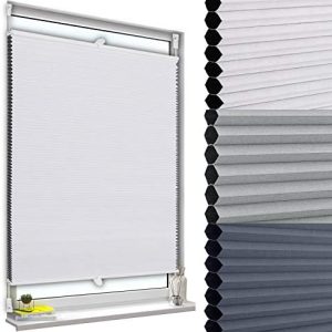 WOLTU Plissee ohne Bohren 105x130cm – Thermo Doppelplissee für Sicht-, Sonnen- & Schallschutz, ideal für Fenster & Türen