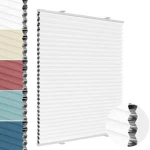 Allesin Wabenplissee ohne Bohren – Verdunkelndes Thermo Doppelplissee 55x130 cm für Fenster & Tür, 100% Blickdicht, opti