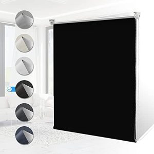 Verdunklungsrollo Schwarz 65x120 cm – Thermo Klemmfix ohne Bohren für optimalen Sicht- und Sonnenschutz