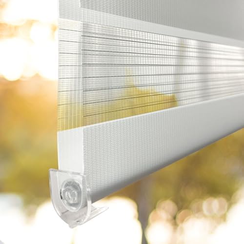 Doppelrollo Klemmfix Duo-Rollo 105x150cm - Blickdicht & lichtdurchlässig für perfekten Sonnenschutz ohne Bohren!