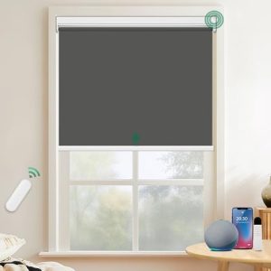 Allesin Verdunklungsrollo elektrisches Fensterrollo 150x85 cm anthrazit, leiser Motor, ohne Bohren, ideal für Wohnräume