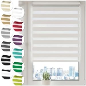 Doppelrollo Klemmfix 70cm x 130cm Weiß - Modernes Duo Rollo für Fenster & Türen ohne Bohren, optimaler Sonnenschutz!
