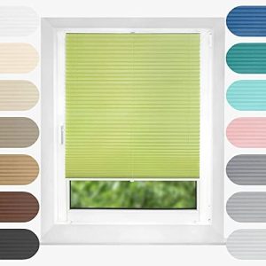 Birrke® Plissee nach Maß ohne Bohren - Sichtschutz & Sonnenschutz für Fenster, 25-160 cm Breite, 30-149 cm Höhe, einfach