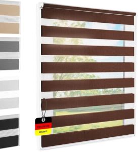Doppelrollo Klemmfix ohne Bohren Braun 50x140 cm – Ideal für Fenster/Türen, Sicht- und Sonnenschutz, modernes Design!