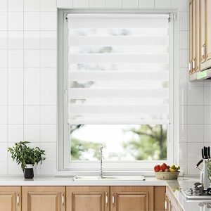 Allesin Doppelrollo Klemmfix 55x150cm Weiß – Flexible Lichtdurchlässigkeit & Verdunkelung für Fenster und Türen ohne Boh