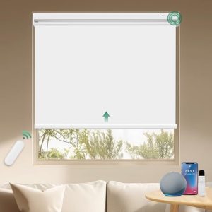 Allesin Elektrisches Verdunklungsrollo B60 x H150 cm Weiß, 100% Sonnenschutz ohne Bohren, Smart & Fernbedienungsfähig fü