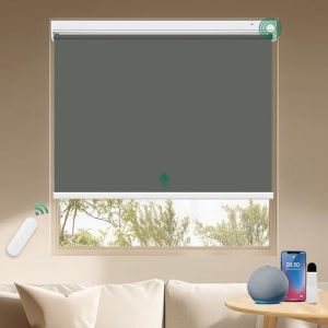 Allesin Elektrisches Verdunklungsrollo B80 x H150 cm Anthrazit – 100% Sonnenschutz für innen, mühelos ohne Bohren, kompa