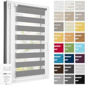 Estika Doppelrollo Klemmfix 27 Farben - Perfekt für Fenster ohne Bohren, Maßanfertigungen 30-129 cm