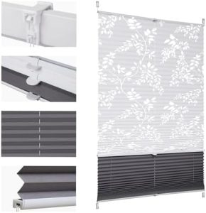 Sekey Plissee Doppelplissee 80x130cm - Verdunkelung ohne Bohren für perfekten Lichtschutz im Schlafzimmer mit stilvollem