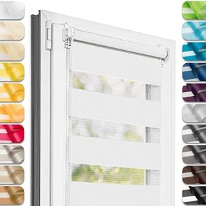 Estika Doppelrollo Klemmfix 35 cm – Tag und Nacht Sichtschutz ohne Bohren in 27 Farben für Fenster