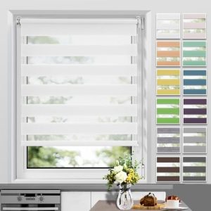 Allesin Doppelrollo Klemmfix 80x130cm ohne Bohren, elegante Duo Rollos für stilvolle Fensterdekoration