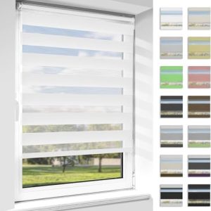 Doppelrollo Klemmfix 90x220cm Weiß – Lichtdurchlässig & Verdunkelnd für Fenster & Tür