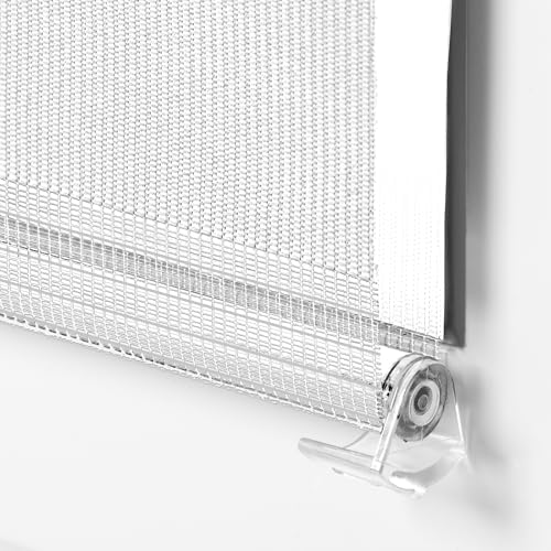Doppelrollo Klemmfix 70cm x 130cm Weiß - Modernes Duo Rollo für Fenster & Türen ohne Bohren, optimaler Sonnenschutz!