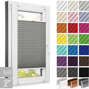 Estika Plissee ohne Bohren - Maßgefertigter Klemmfix Sicht- und Sonnenschutz für Fenster in 23 Farben!