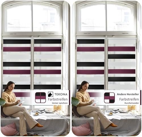 Doppelrollo Klemmfix Duo-Rollo 105x150cm - Blickdicht & lichtdurchlässig für perfekten Sonnenschutz ohne Bohren!