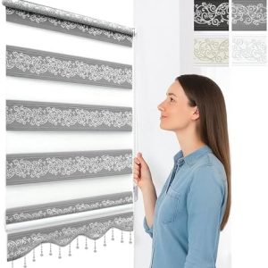 Brillant Doppelrollo Klemmfix Grau Silber 200x50 cm – Blickdicht & Glitzernd für Fenster & Türen, ohne Bohren!