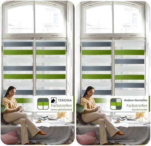 Doppelrollo Klemmfix Duo-Rollo 105x150cm - Blickdicht & lichtdurchlässig für perfekten Sonnenschutz ohne Bohren!