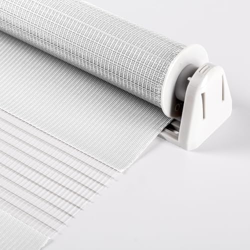 Doppelrollo Klemmfix 70cm x 130cm Weiß - Modernes Duo Rollo für Fenster & Türen ohne Bohren, optimaler Sonnenschutz!