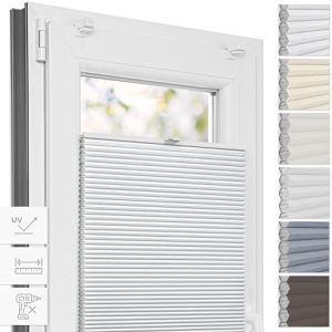 Estika Wabenplissee ohne Bohren – Maßgeschneiderte Thermo- und Verdunkelungsjalousien für Fenster (30–129 cm) in verschi