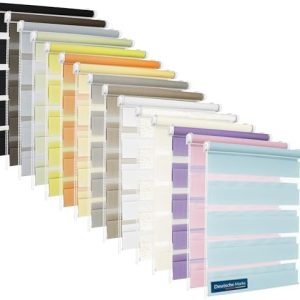 TEXMAXX® Doppelrollo Klemmfix ohne Bohren - 40 x 100cm in Leinen-Optik für Fensterdeko