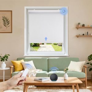Grandekor Elektrische Rollos für innen - Verdunklungsrollo ohne Bohren mit Fernbedienung & leiser Motor, ideal für Fenst